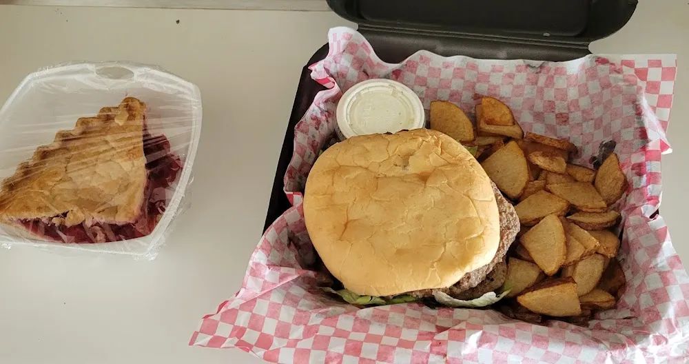 Double Cheeseburger with Bacon and Home Fries